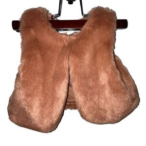 Rachel Zoe Peach Pink Faux Fur Vest